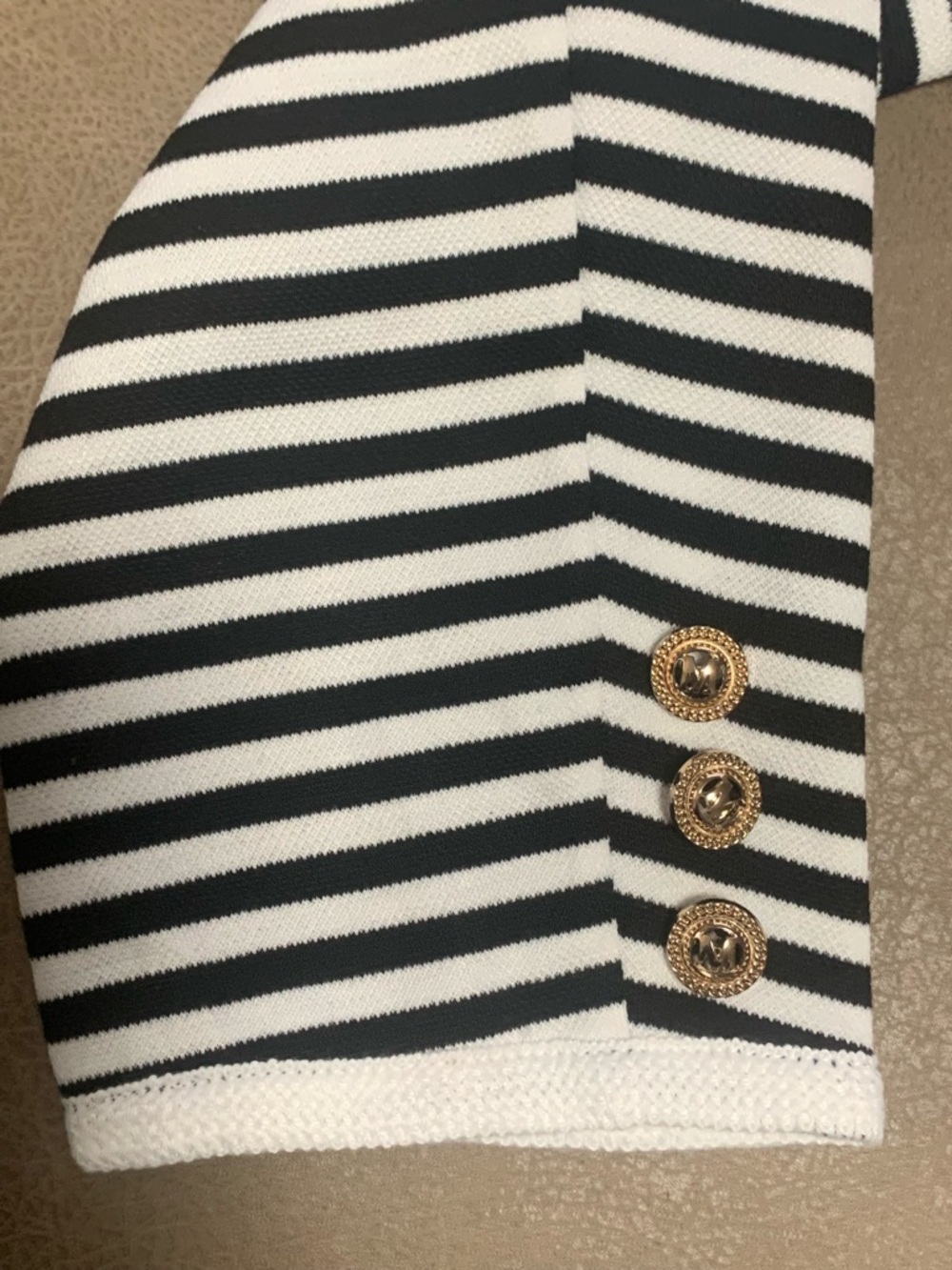 PrettyGarden Womens White Black Striped Button Knit Cardigan Jacket NEW Size XL - Picture 5 of 9